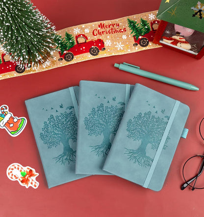 3 Pack Pocket Journaling Notebooks, A6 Small Notebook For Note Taking Journaling Notebooks Journals For Writing Mini Note Pads With Pen Holder 120 Pages 100 GSM Thick Paper(Nude, Brown, Forest Green)