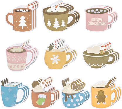 Xqumoi 30 Pack Teacher Sticky Notes - Funny Coffee Cup Self Sticky Notepads Writing Memo Pads for Teacher Appreciation Back to School Office Supplies Coffee Lover Gift Party Favors Goodies Bag Fillers