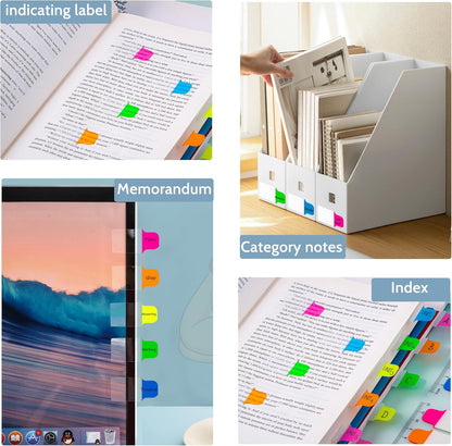 Golcellia Sticky Tabs - 600 Sheets Notebook Tabs - Sticky Flags, Index & Page Tabs - Durable Divider & Binder Tabs for Books & Bibles（6 Pcs, 5 - Color）