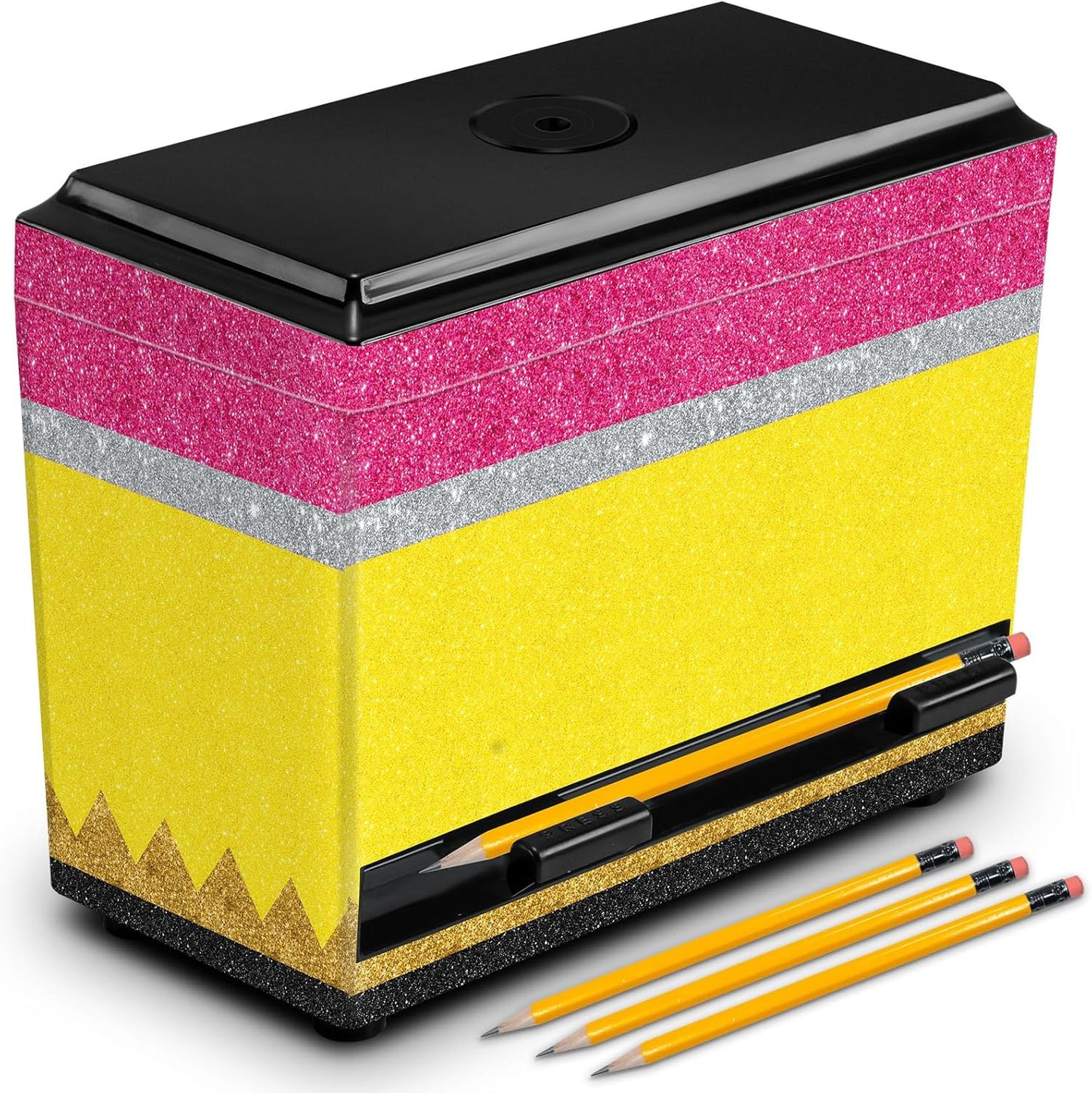 Briwooody Composition Pencil Dispenser for Classroom Back to School Teacher Must Have Black White Composition Notebook Classroom Decor Pencil Dispenser with Lid Teacher Gift for Pre K to Middle School