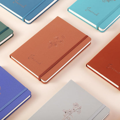 Lined Journal Notebook –A5 PU Leather Hardcover Notebook, 100gsm Thick Bleedproof Paper with Inner Pocket – 192Pages Lined Writing Journal for Students Women Note Taking - Terracotta Orange