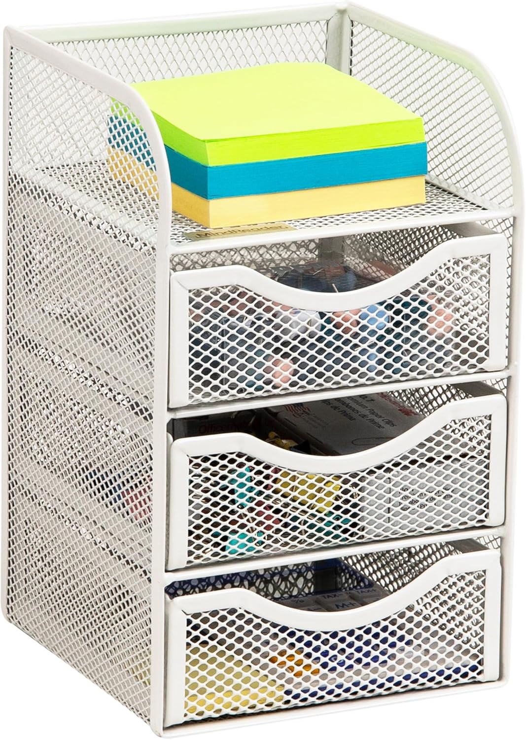 Mind Reader Desktop Accessory Storage, Paper Binder Clip Basket, Workspace, Office, Metal Mesh, 4.75"L x 5"W x 8"H, Black