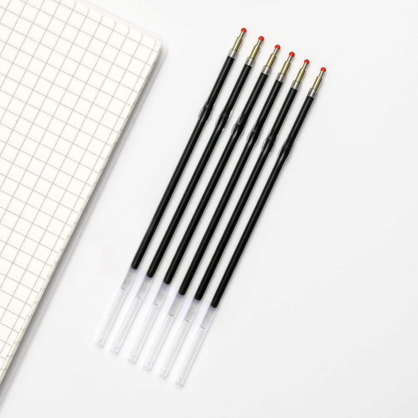 Linbsunne 50 Pieces Ballpoint Refills Medium Point 1mm Black Ink Replaceable Ball Point Pen Refills for Men Women (50pcs-Black Ink, Length can be Cut)
