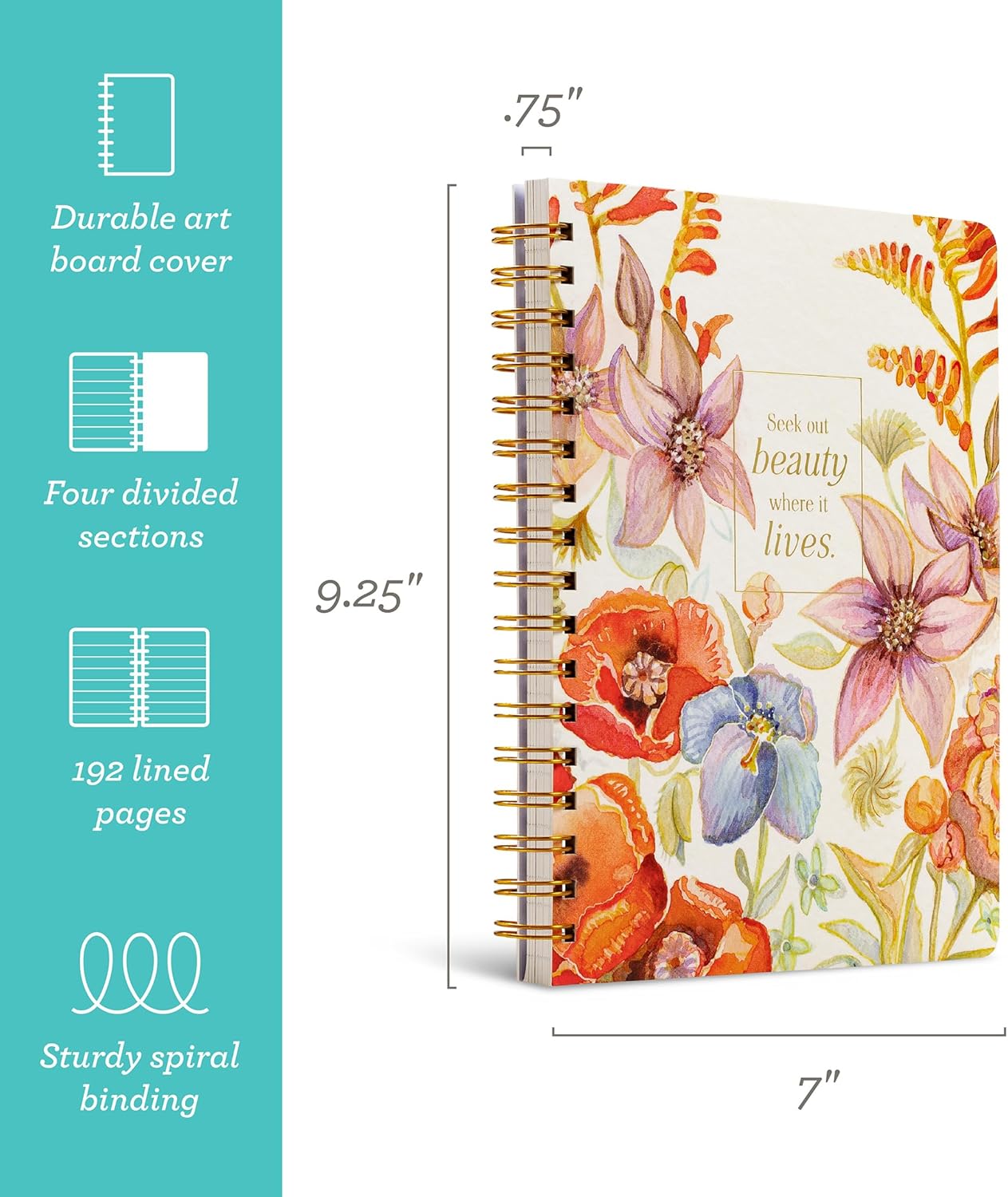 Compendium Spiral Notebook – Expect the Best Things to Happen Today – A Designer Spiral Notebook with 192 Lined Pages, College Ruled, 7.0" W x 9.25" H