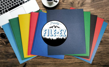 FILE-EZ Two-Pocket Folders, Navy Dark Blue, 25-Pack, Textured Paper, Letter Size (EZ-32523)