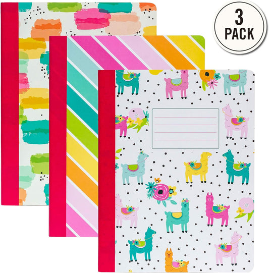 Pukka Pad, Carpe Diem Composition Notebooks - 3 Pack of Journals Featuring 140 Pages of College Ruled 80GSM Paper with Sturdy Cover Stock - 9.75 x 7.5in - Color Wash