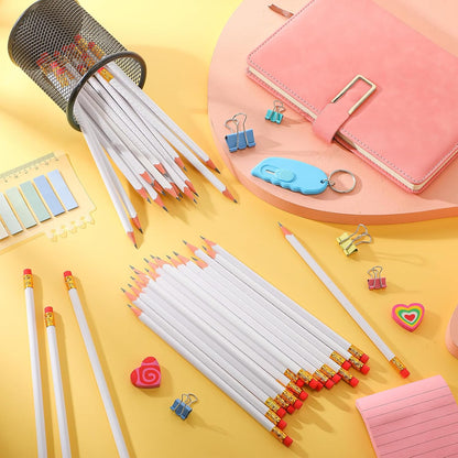 Tinlade 50 Pcs Triangular Grip Pencils Wood Wedding Pencils HB Graphite Pencil Pack Eraser for Baby Shower Drawing Sketching Bridal Shower Office Supplies(Pink)