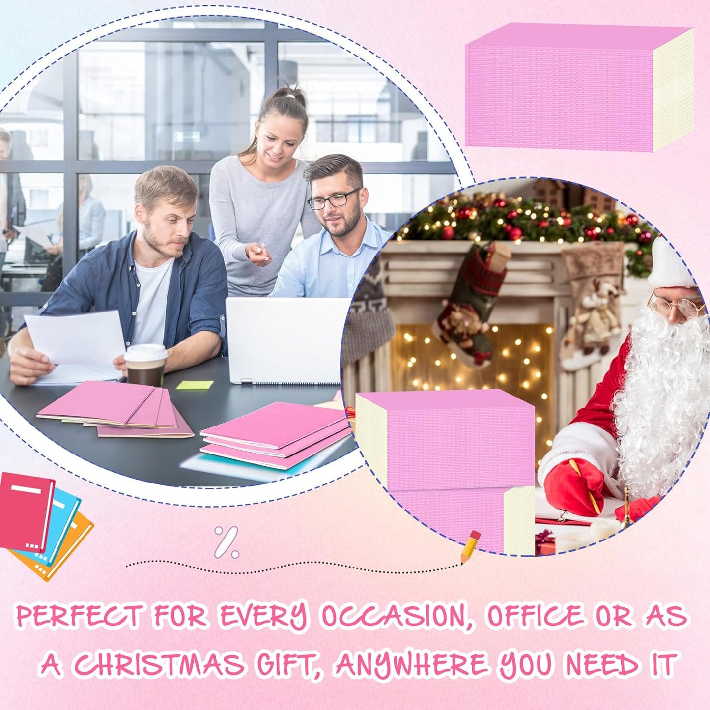 Handepo 100 Pack A5 Composition Notebooks 72 Pages/36 Sheets Ruled Lined Composition Kraft Notebooks Bulk Soft Cover Journals Travel Memo for Students Classroom Office Supplies(a5, Colourful)