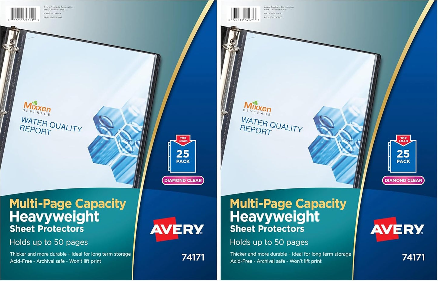 Avery Clear High-Capacity Sheet Protectors, Hold 50 Sheets, Heavyweight, 25 Multi Page Protectors (74171)