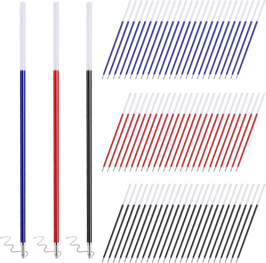JANYUN 75 Pieces Ballpoint Pen Refills,Replaceable Ink Pen Refills for Epoxy Resin Molds Resin Casting Molds DIY Resin Crafts Making (Black,Blue,Red)
