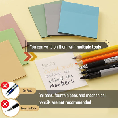 Mr. Pen- Transparent Sticky Notes, 3" x 3", 12 Pads, 600 Sheets, See Through Self-Adhesive Notes for Bible Journaling and Studying, Water-Resistant, Easy to Peel, Clean Removal