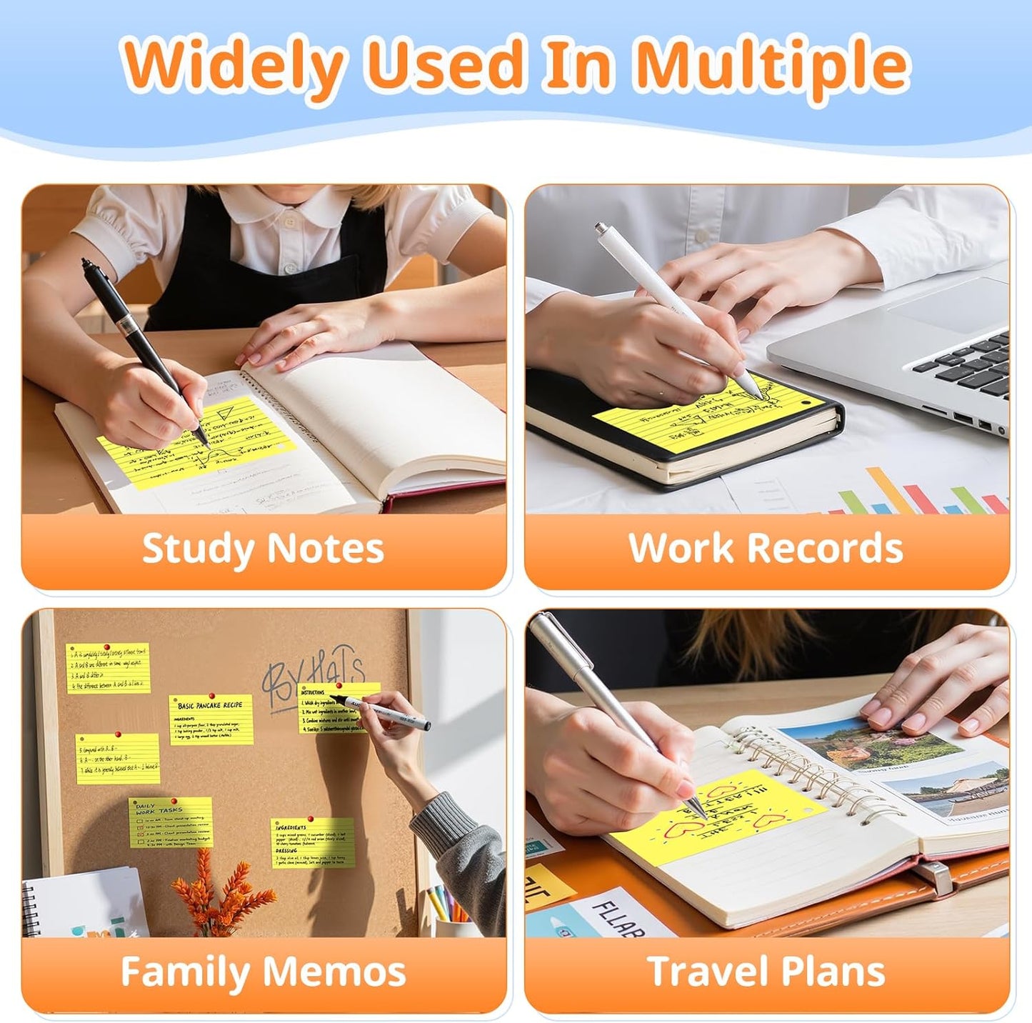 Index Cards 3x5 Inches, 300 PCS, Colored Flash Cards With Ring, Punched Lined Study Card Ruled Flashcards Notecards, Ruled Front And Blank Back, Note Card for School, College And Home