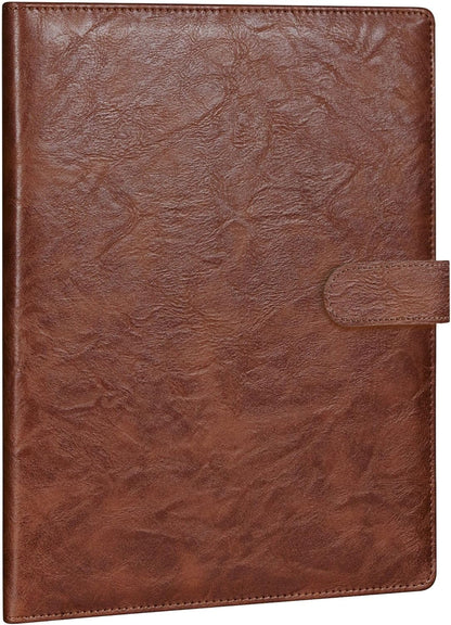 Mymazn Padfolio Portfolio Folder, Faux Leather Interview Resume Folder with Document Organizer & Business Card Holder, Letter-Sized Notepad Legal Pad Holder for Men Women (Sage Green)
