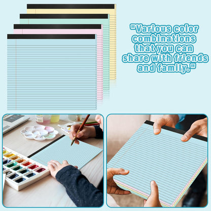 gisgfim 4 Pack 11" x 9.5" Legal Pads College Ruled Notepad Landscape Notebook 80 GSM Horizontal Lined Notebook Writing Pads Aesthetic Legal Pad for School Office Business (Pastel)