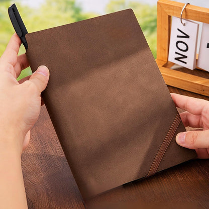 Faux Leather Notebook Journal - 200 Pages Lined Vegan Leather Journal for Writing, A5 Soft-Cover Journaling Notebook Gift Set with Pen for Travel, Office, Daily Writing