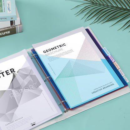 Mr. Pen- Binder Dividers with Pockets and Tabs, 1 Set, 8 Tabs/Set, Colorful, 3 Ring Binder Dividers with Tabs and Pockets on Both Sides