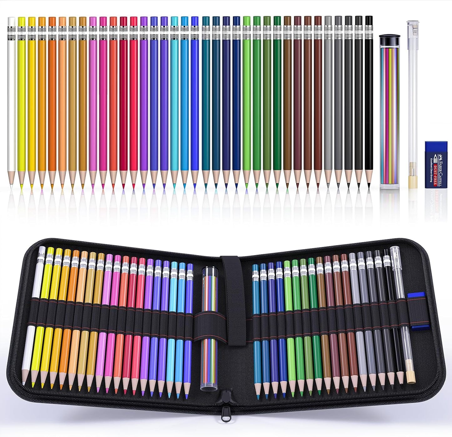 Four Candies Mechanical Colored Pencils, Erasable Mechanical Pencils with Sharpener and Bag, Aesthetic Drafting Tools Ideal for Both Beginners 2.6mm, 36PCS