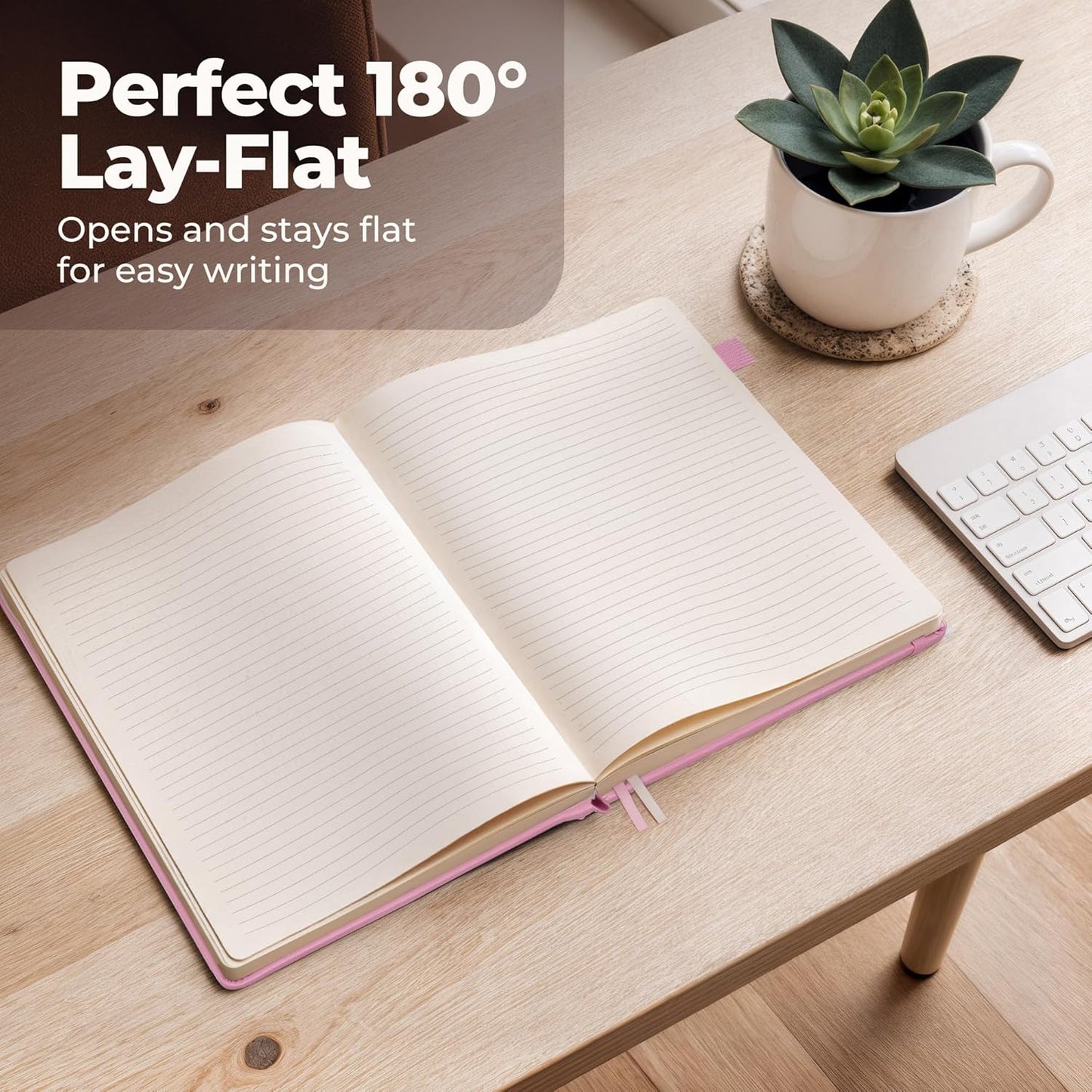 Classic Lined Journal Notebook 8.5x11" A4 Hardcover Leather - Brown - 200 Pages College Ruled Large with Sticky Tabs, Pockets, and Pen Loop for Writing and Journaling - Big Hardback Men and Women