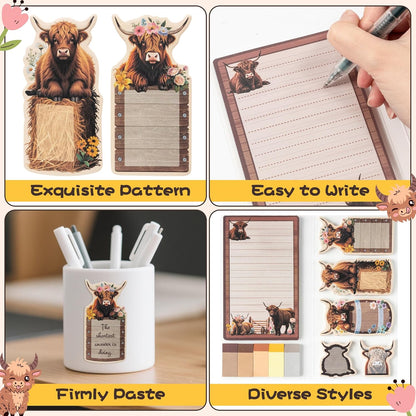 B1ykin Cute Sticky Notes Set - Stay Alive Skeleton Shaped Self-Stick Notes Pad, 550 Sheets Writing Memo Pages Sticky Notepad for Teacher Appreciation Gifts, School Office Supplies (Funny Skeleton) - Colors A