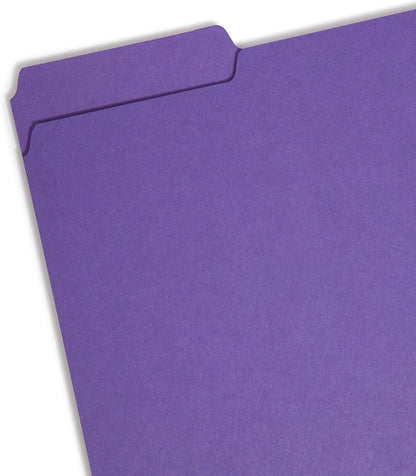 Smead Interior File Folder, 1/3-Cut Tab, Letter Size, Aqua, 100 per Box, Expandable File Folders for Filing Cabinet