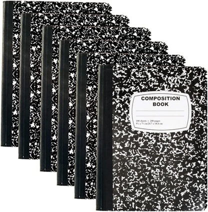 Trail maker Bulk Composition Notebooks (50 Pack), College Ruled Marble Cover, 200 Pages (100 Sheets), 9.75 x 7.5, Bulk School Supplies for Classroom, Office & School Donations