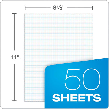 Ampad Evidence Quadrille Pad, Size 8-1/2 x 11, White Paper, 4x4 Quad Ruling, 20 Pound Premium Stock Paper, 50 Sheets Per Pad (22-000)