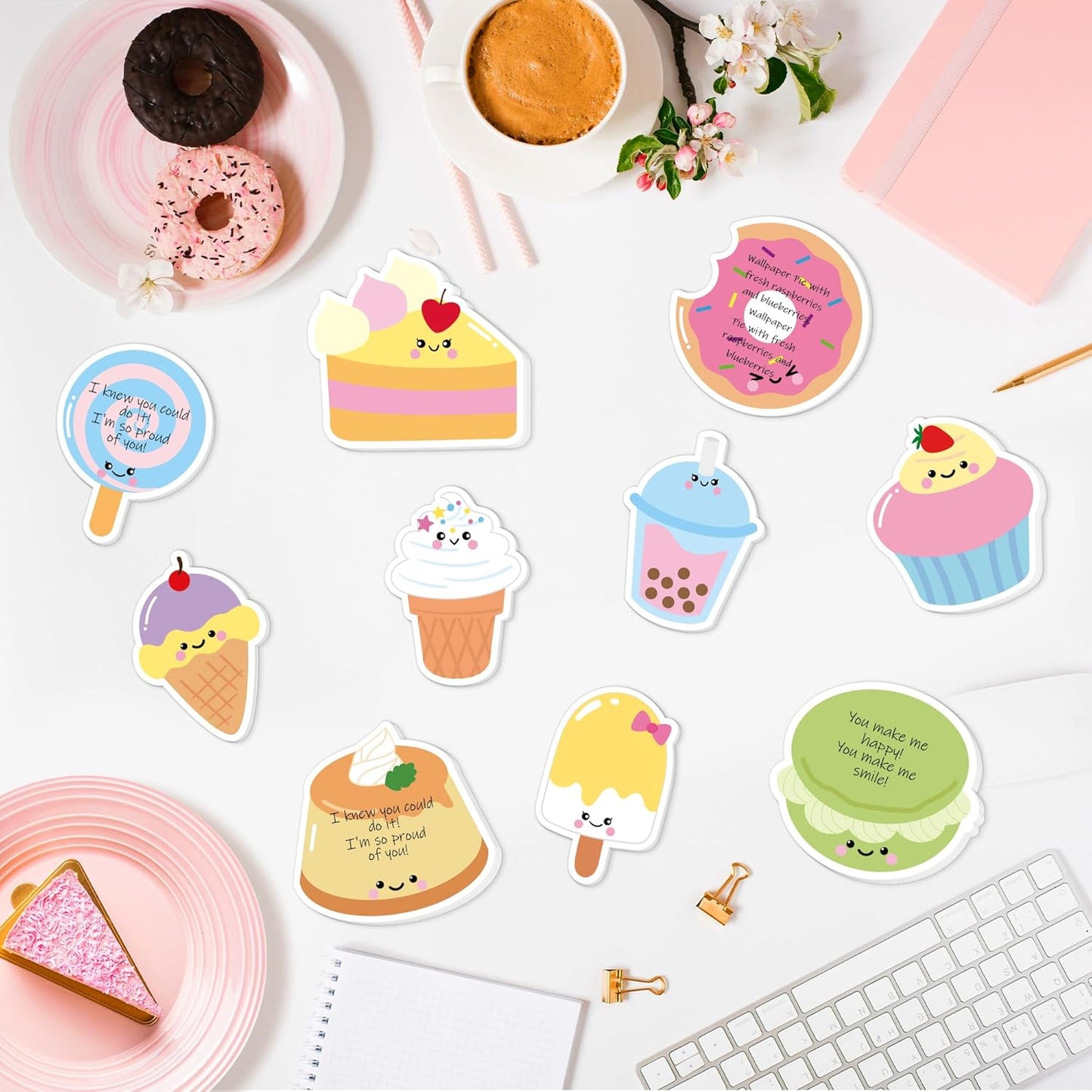 Xqumoi 30 Pack Teacher Sticky Notes - Funny Coffee Cup Self Sticky Notepads Writing Memo Pads for Teacher Appreciation Back to School Office Supplies Coffee Lover Gift Party Favors Goodies Bag Fillers