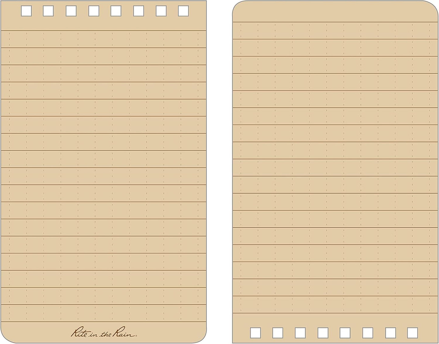 Rite in the Rain Weatherproof Top Spiral Notebook, 3" x 5", Black Cover, Universal Pattern, 3 Pack (No. 735-3X)