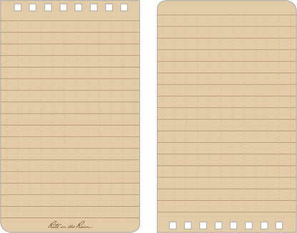 Rite in the Rain Weatherproof Top Spiral Notebook, 3" x 5", Black Cover, Universal Pattern, 3 Pack (No. 735-3X)