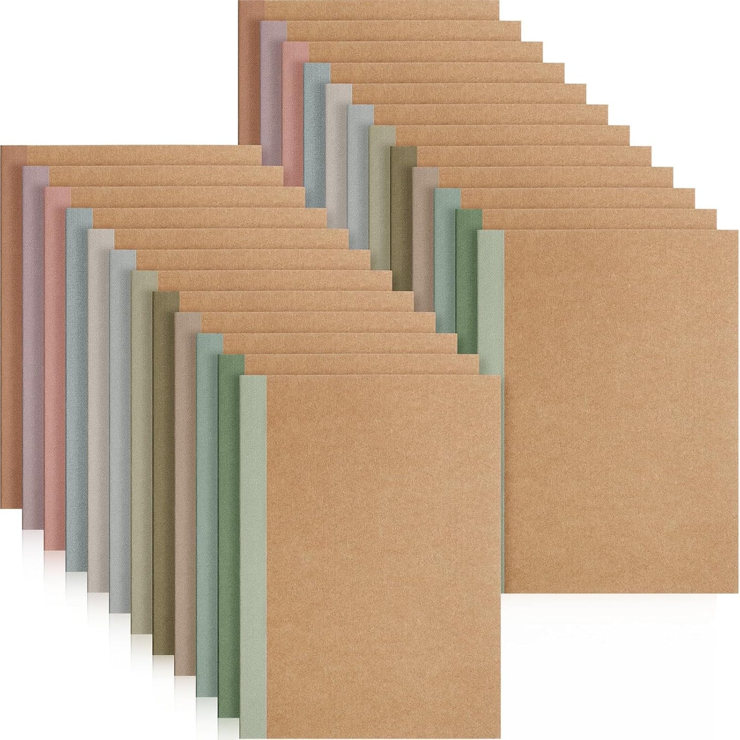 Harloon A5 Composition Notebook Journals 8 x 5.75 in College Ruled Kraft Notebooks with Rainbow Spines Small Lined Composition Book for Office Home(Bright Color,24 Pcs)