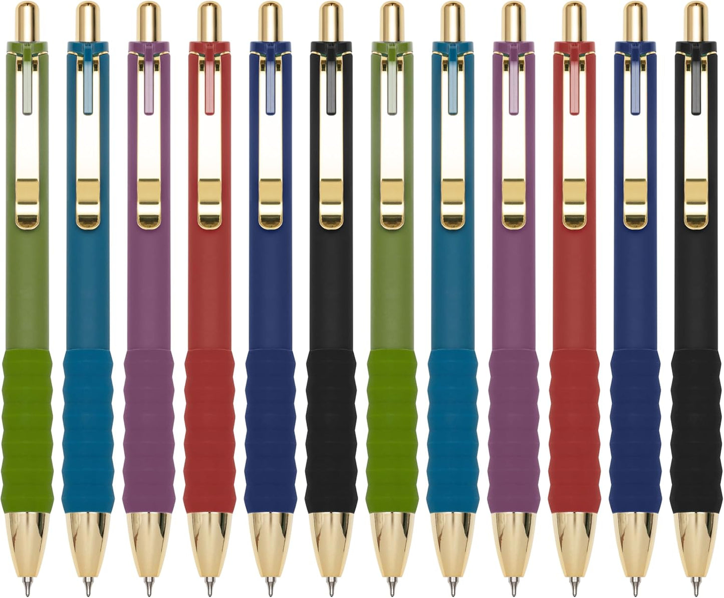 Linbsunne Gel Pens Black Ink Pen 0.5mm fine Point Pens Smooth Writing Retractable Office Supplies (12-count)