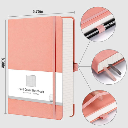 AHGXG Graph Paper Notebook - Grid Paper Notebook Large A4 8.5''×11'', 320 Pages Thick Journal, 100gsm Thick Graph Paper, Leather Softcover, Inner Pocket - Black