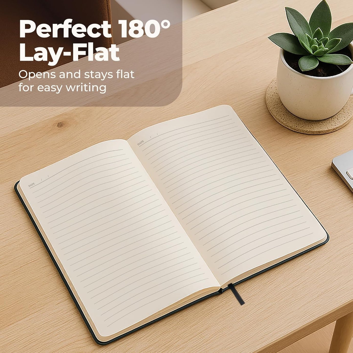 Classic Lined Journal Notebook 8.5x11" A4 Hardcover Leather - Brown - 200 Pages College Ruled Large with Sticky Tabs, Pockets, and Pen Loop for Writing and Journaling - Big Hardback Men and Women