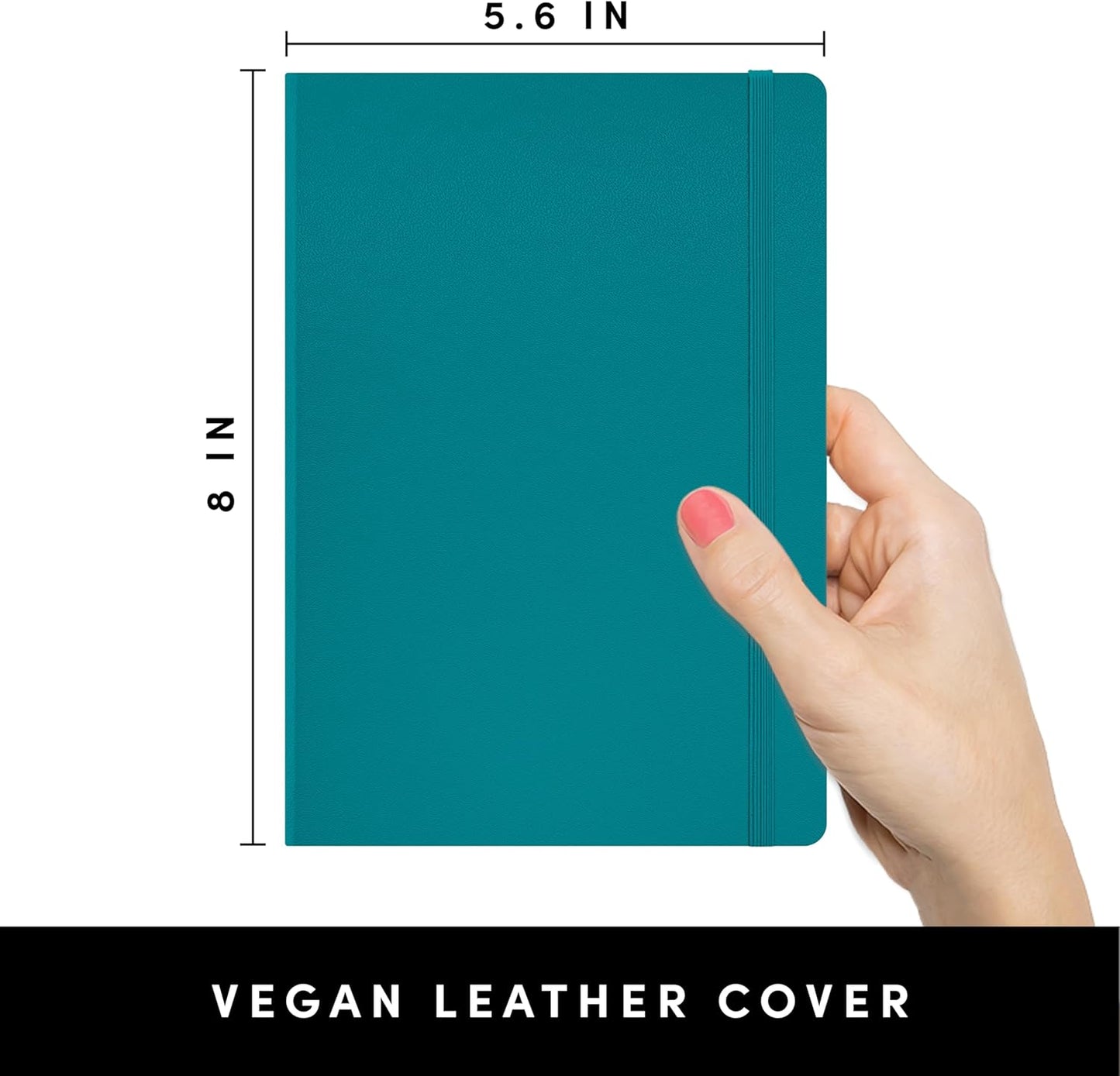 PAPERAGE Lined Journal Notebook, (Black), 160 Pages, Medium 5.6 in x 8 in - 100 GSM Thick Paper – Hardcover Journaling Notebook for Work, School & Note Taking