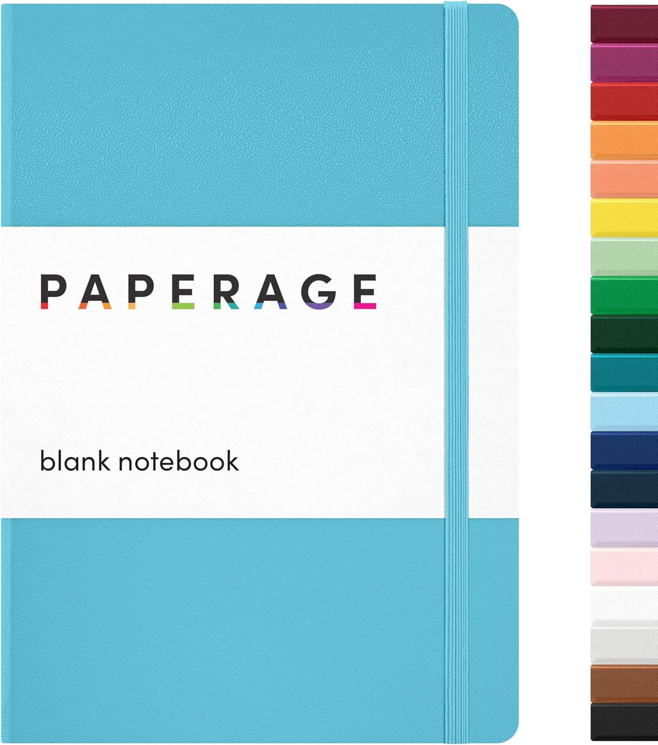 PAPERAGE Lined Journal Notebook, (Black), 160 Pages, Medium 5.6 in x 8 in - 100 GSM Thick Paper – Hardcover Journaling Notebook for Work, School & Note Taking
