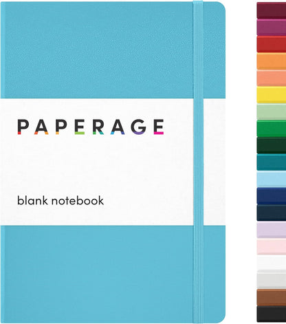 PAPERAGE Lined Journal Notebook, (Black), 160 Pages, Medium 5.6 in x 8 in - 100 GSM Thick Paper – Hardcover Journaling Notebook for Work, School & Note Taking