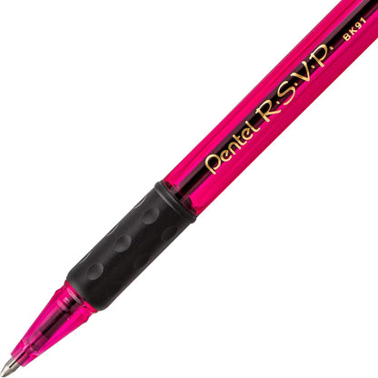 Pentel RSVP Razzle-Dazzle Ballpoint Pen, (1.0mm) Medium Line, Black Ink, Pack of 5 (BK91RDBP5M)