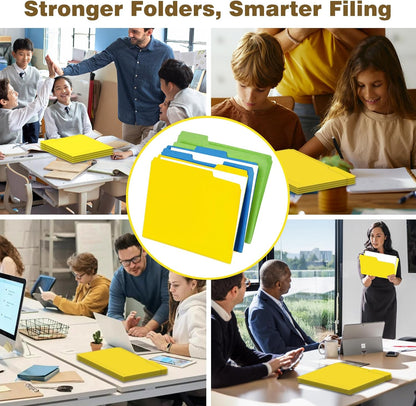 Manilla Folders 8.5 x 11 File Folders Letter Size Manila Folder with 1/3 Cut Tab 100 Pack Paper Folders for Office, School, Home, Business Filing Supplies Made in USA