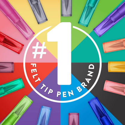 Paper Mate Flair Felt Tip Pens, Bold Tip (1.2 mm), 16 Count - Back to School, Teacher Supplies, Arts & Crafts