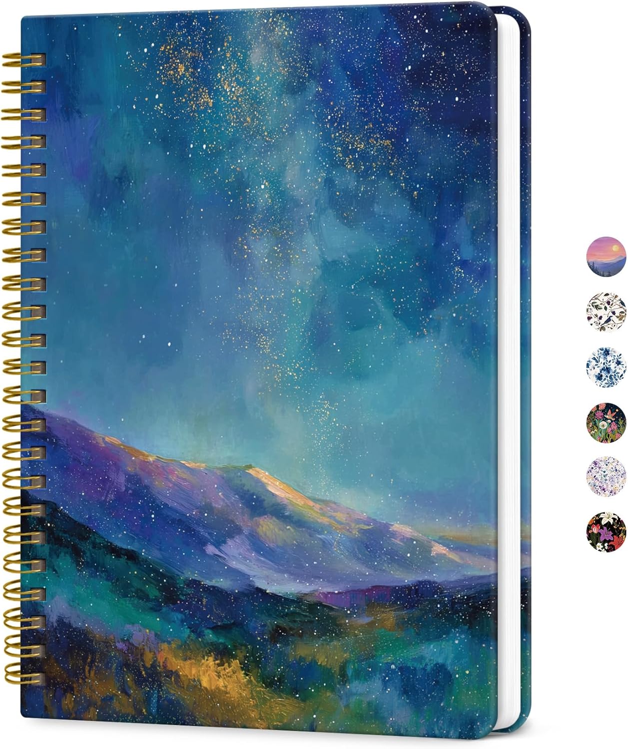ZOTIA Lined Spiral Journal for Women, A5 Pretty Hardcover Notebook for Work, School & Office Writing, Aesthetic Writing Journal College Ruled, 140 Pages, 5.8" x 8.3", Twilight Bloom