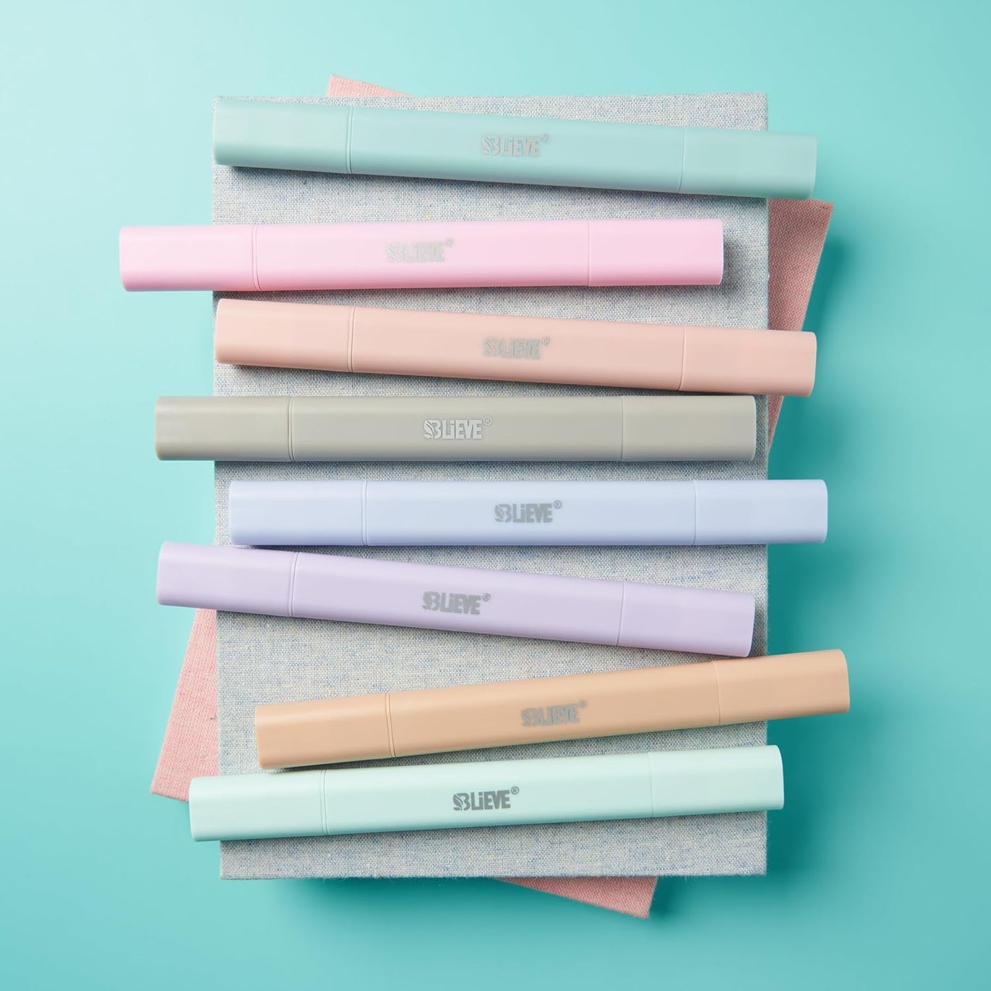 BLIEVE Aesthetic Cute Highlighters No Bleed Through, Dual Tip 8 Pack, Pastel Colors For Bible & Journaling