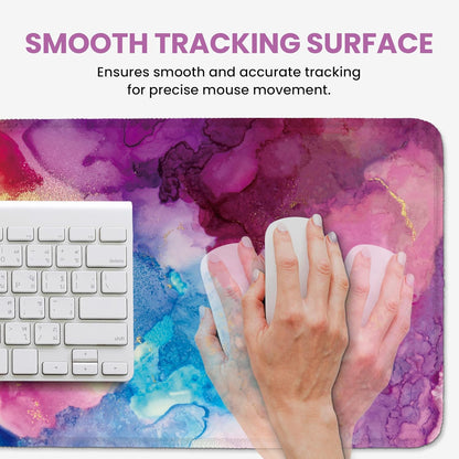 Large Mouse Pad for Desktop, Cute Desk Mat Pad Protector for Work & Gaming, Aesthetic Pretty Anti-Slip Laptop Blotter Cover for Office School Home Supplies, Wildflowers, 31.5" x 11.8"