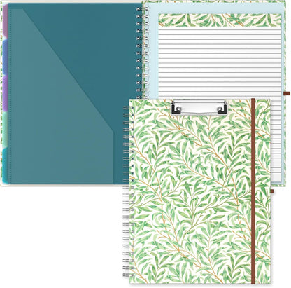 Hongri Clipboard Folio with Refillable Lined Notepad, 8.5 x 11 Folders with Storage 10 Pockets, Spiral Portfolio, Size 12.8X 9.7 in, Office & School Supplies, Skeleton