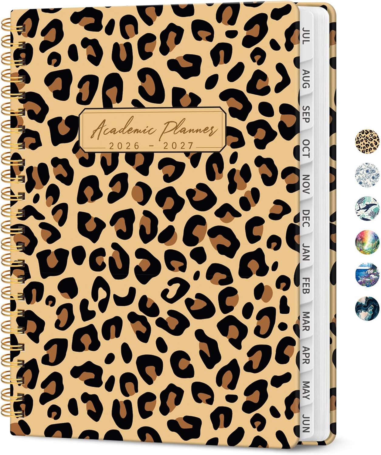 Planner 2026-2027, Academic Year Monthly and Weekly Calendar Planner, Jul 2026 - Jun 2027, Hardcover Teacher Student Planning Agenda book with Tabs, Perfect for School Office Supplies, 6.3" x 8.5" - Wildflowers
