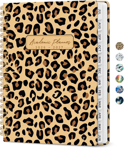 Planner 2026-2027, Academic Year Monthly and Weekly Calendar Planner, Jul 2026 - Jun 2027, Hardcover Teacher Student Planning Agenda book with Tabs, Perfect for School Office Supplies, 6.3" x 8.5" - Wildflowers