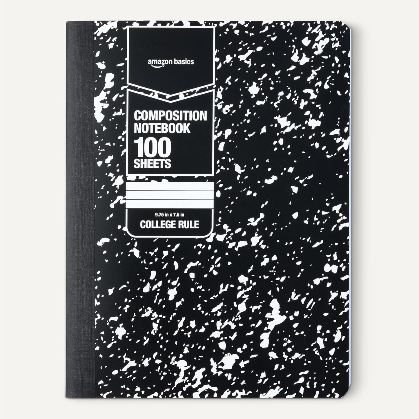 Amazon Basics Composition Notebook, College Ruled, 100 Sheets, 9.75" x 7.5", Assorted Marble Colors, 12-Pack
