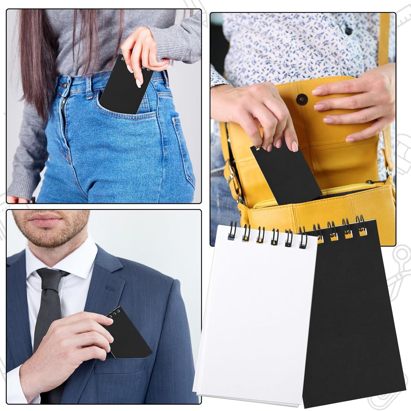 Hooqict 24 Pack Small Pocket Notebook Mini Notebooks Bulk Small Spiral Notepads with 8 Colors, Memo Note Pads for Kids, Work, Office, School, 3.9 x 2.4 Inches