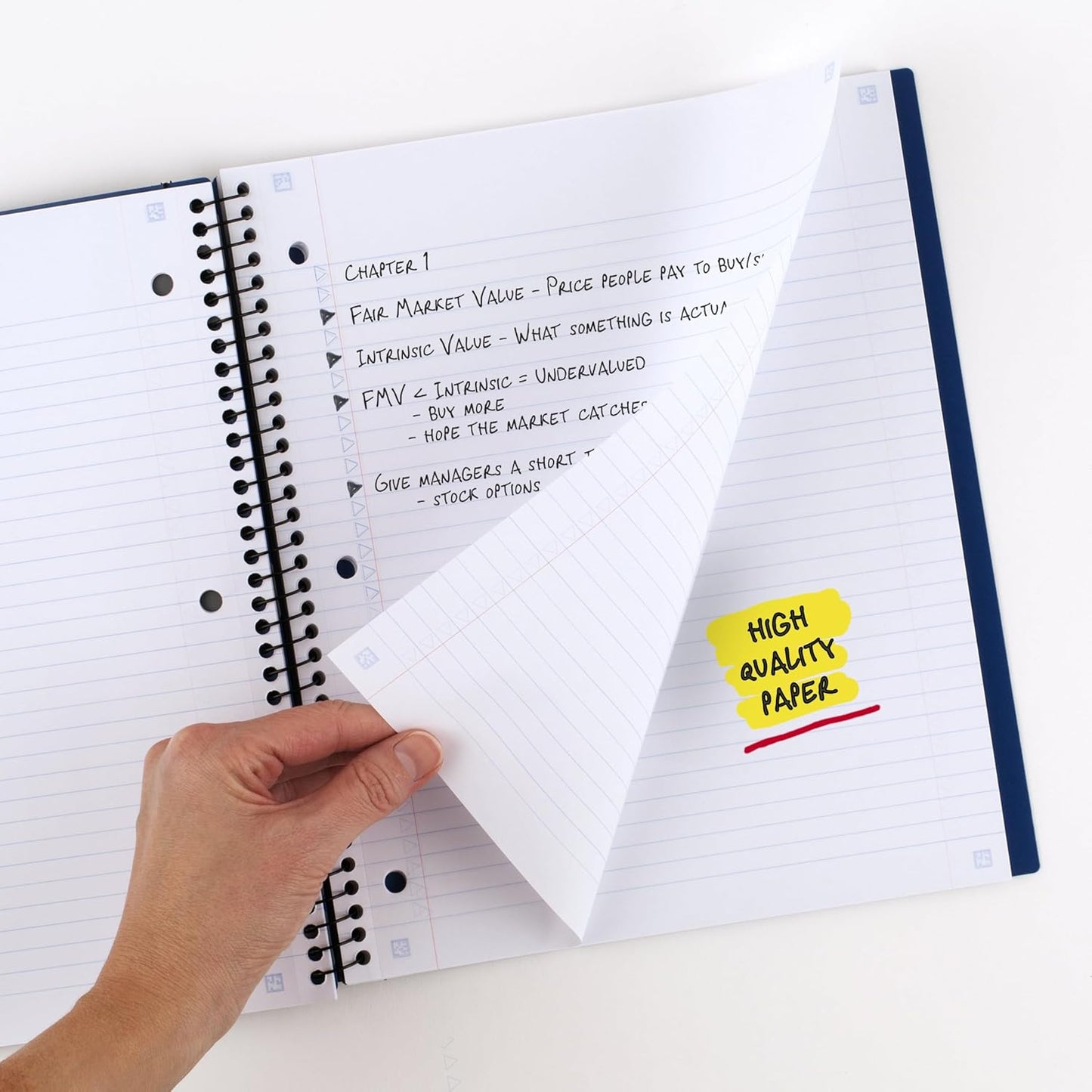 Five Star Advance Spiral Notebook + Study App, 5 Subject, College Ruled Paper, 8-1/2" x 11", 200 Sheets, Spiral Guard, Movable Tabbed Dividers, Black (73144)