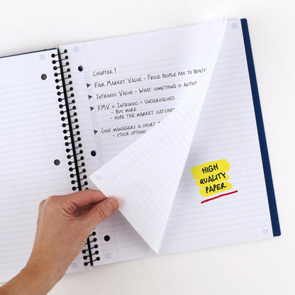 Five Star Advance Spiral Notebook + Study App, 5 Subject, College Ruled Paper, 8-1/2" x 11", 200 Sheets, Spiral Guard, Movable Tabbed Dividers, Black (73144)