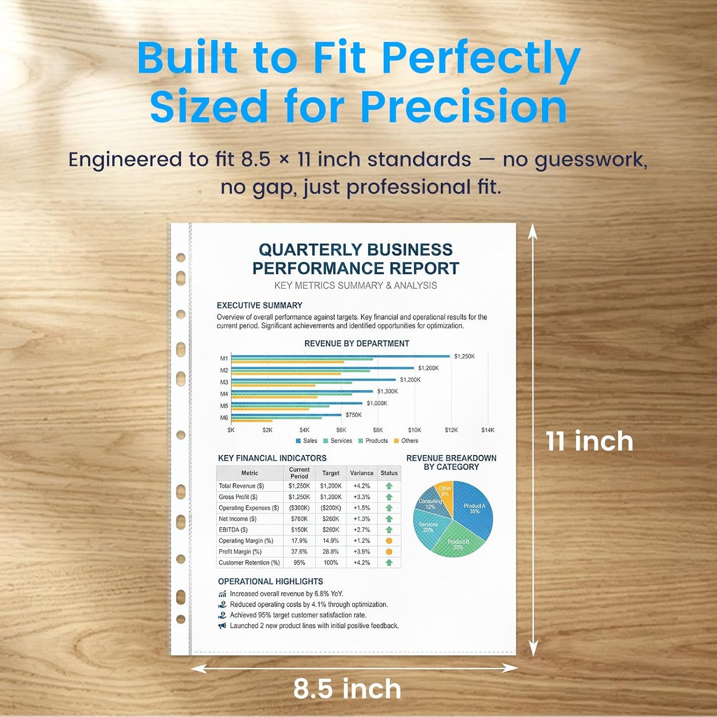 Clear Sheet Protectors 8.5 x 11 Inch Easy-Open, Transparent Plastic Page Sleeves for 3-Ring Binders, Bulk Pack for Business, Office, School & Classroom Use - Durable & Smooth